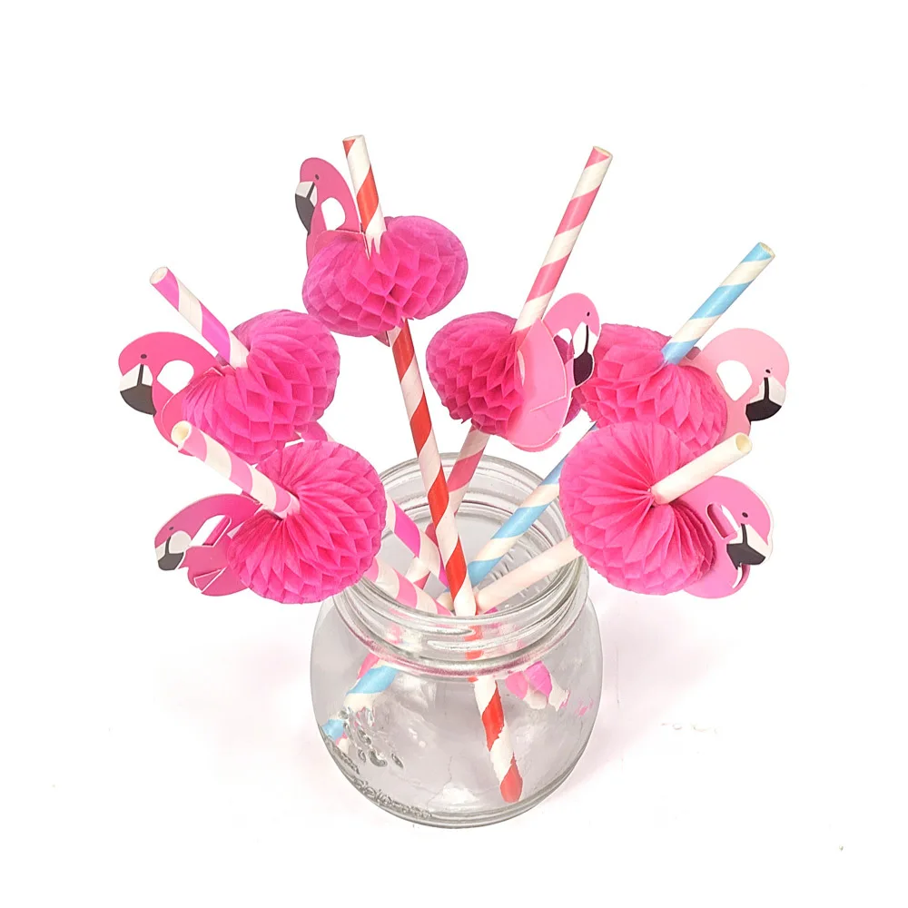 12 шт. трубочка Фламинго 3D фрукты соломы гибкий бумажные соломинки Дети День