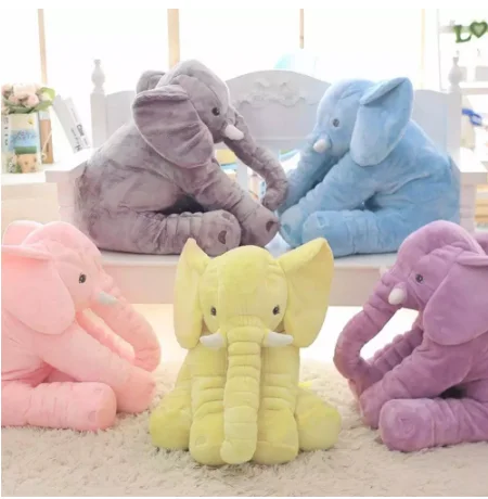 

40cm/60cm Height Large Plush Elephant Doll Toy Kids Sleeping Back Cushion Cute Stuffed Elephant Baby Accompany Doll Xmas Gift