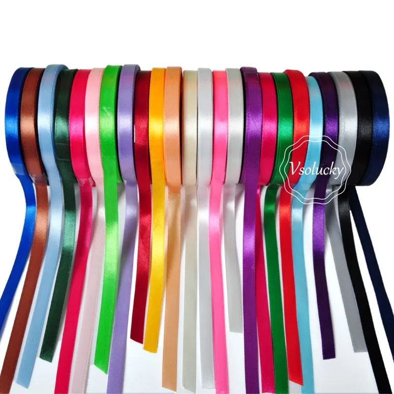 Атласная лента 1 рулон 25 ярдов 1/4 дюйма 6 мм|25 yard|6mm satin ribbonsatin ribbon sashes |