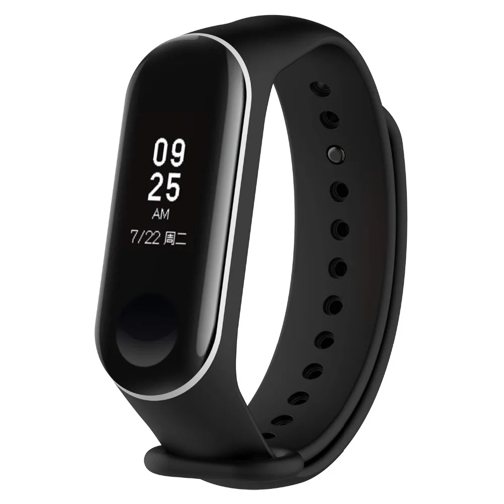 100 шт./упак. для Mi Band 3 ремешок Mi 4 ремешок силиконовый фитнес-браслете Mi Band 4 3 замена Браслет Miband 3 4 силиконовый браслет