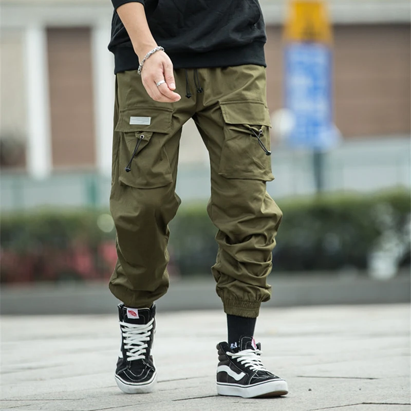 Новинка 2019 мужские Модные осенние хлопковые брюки Комбинированные в стиле хип