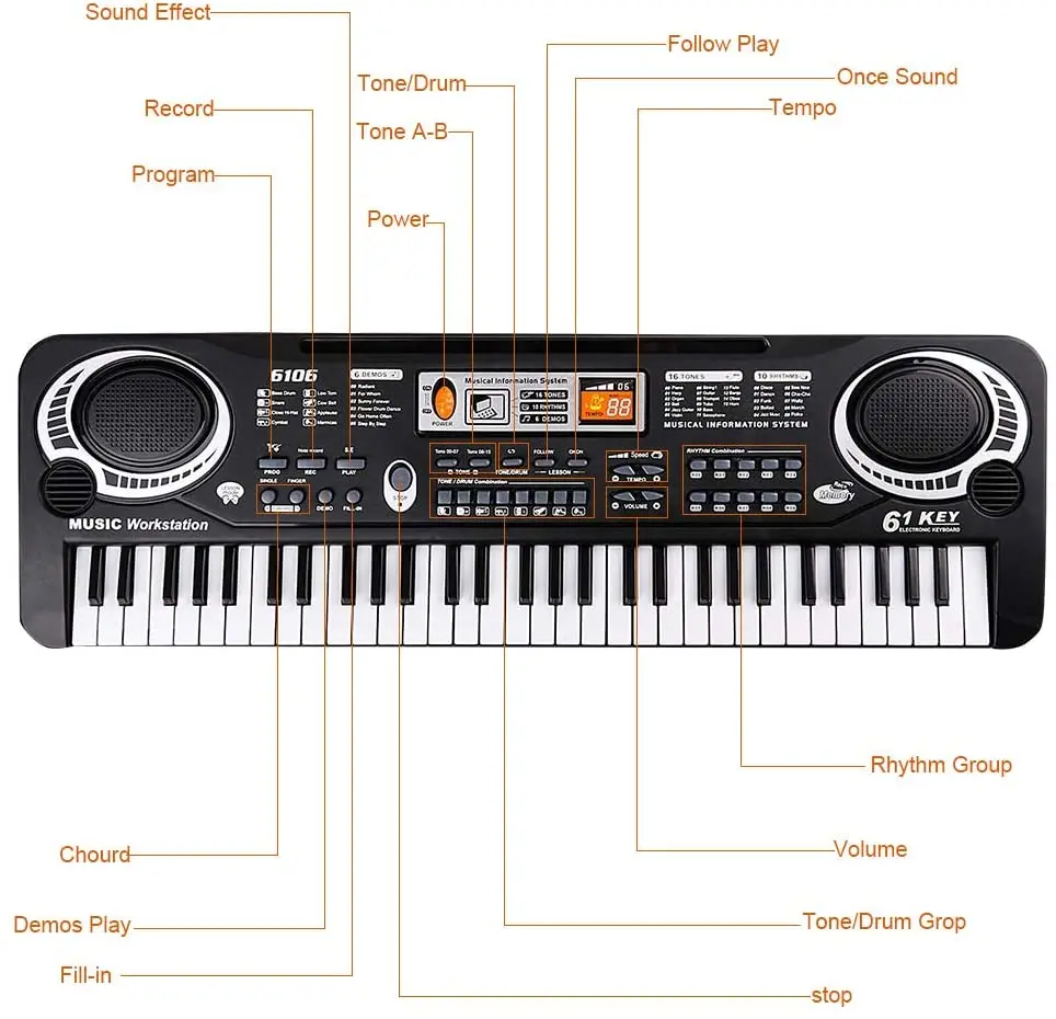 61 клавишная клавиатура пианино для детей детские портативные электрические