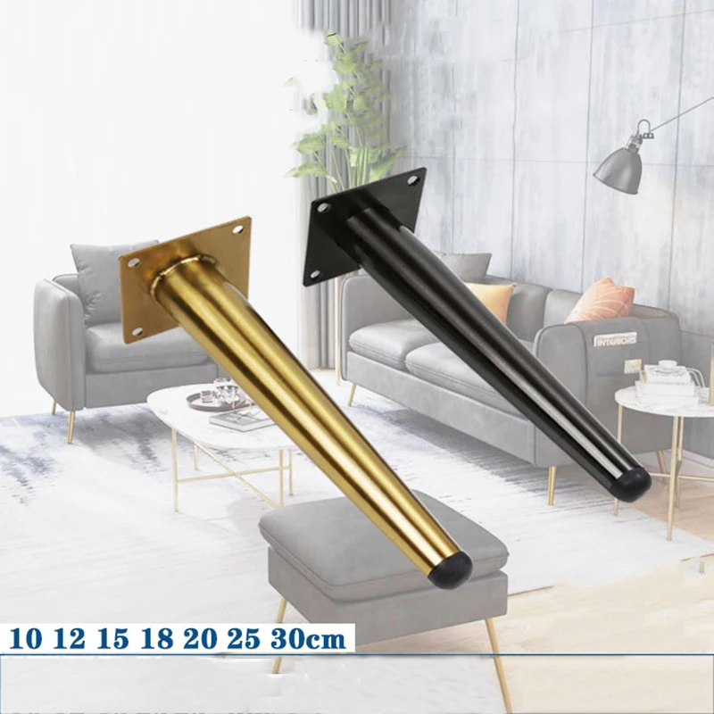 

4pcs Flooring Metal Legs Cone TV Cabinet Feet Stainless Steel Table Legs Gold Black Sofa Feet Bed Riser Furniture Accessories
