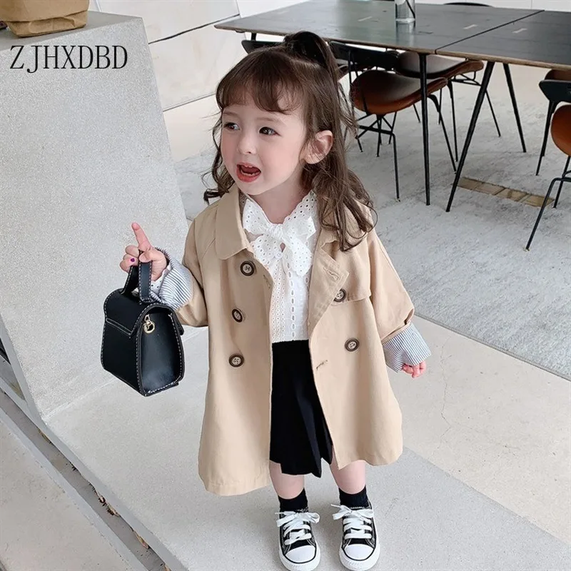 

2-13Y New Girls Windbreaker Baby Jacket Girl's Trench Coats Autumn Toddler Trench Boys Outerwear Kids Jackets Children Clothing