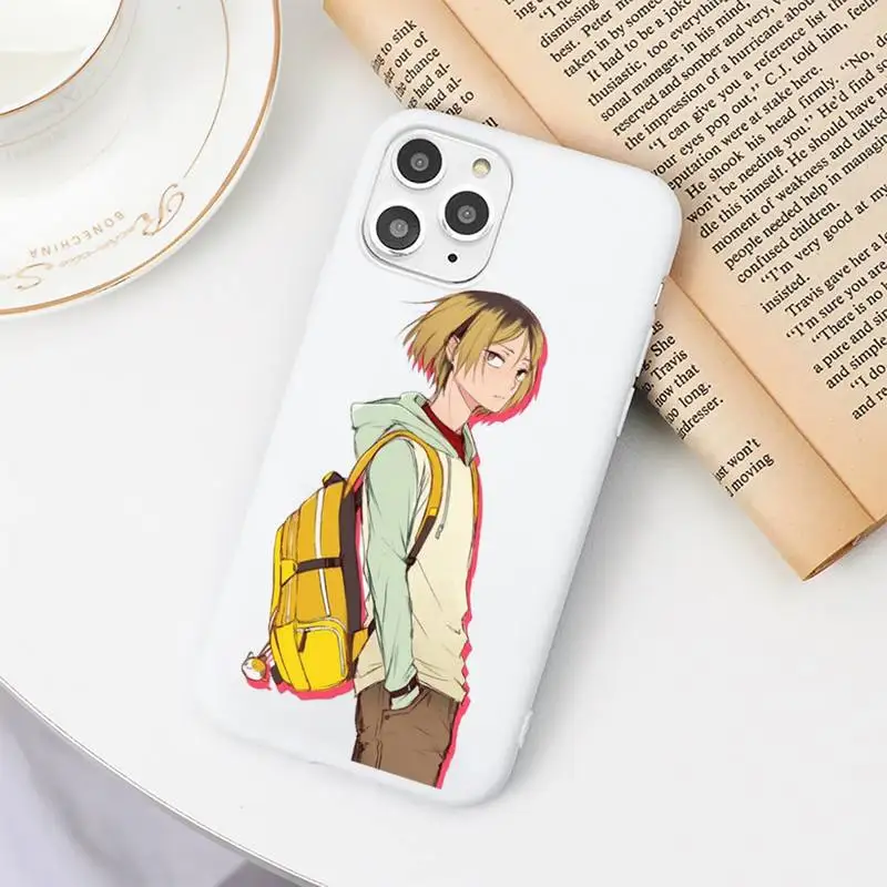 

Kenma Kozume of Haikyuu Phone Case Candy Color White for iPhone 11 pro XS MAX 8 7 6 6S Plus X 5S SE 2020 XR