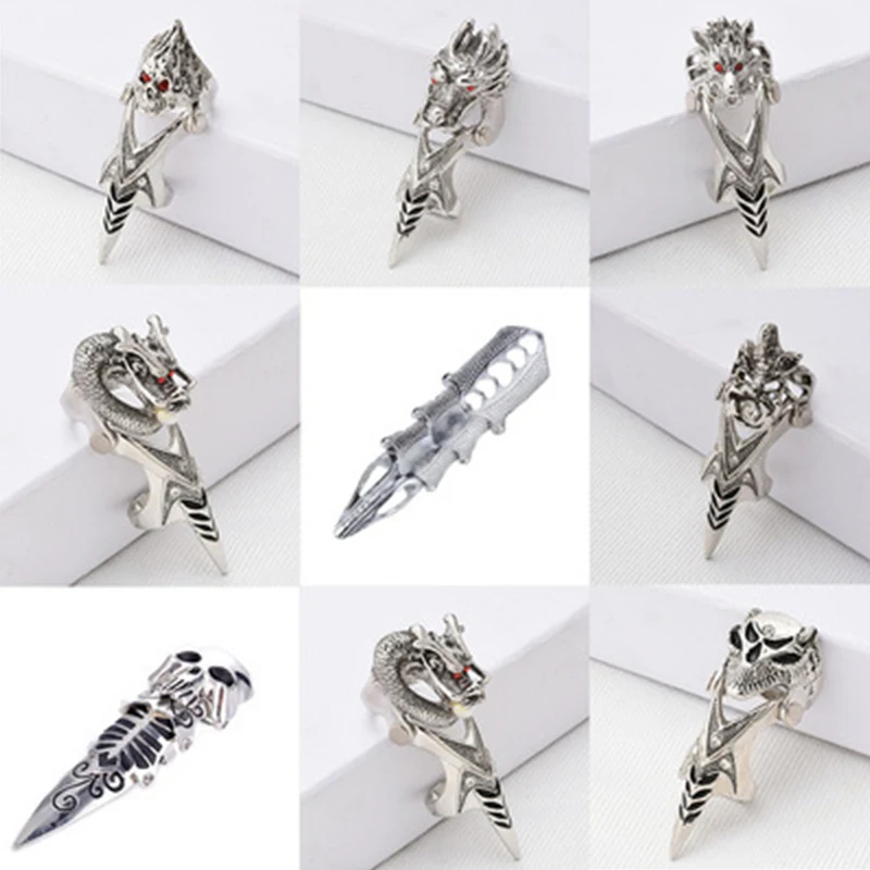 

Fashion Metal Dragon Joint Bendable Men's ring Vintage Alloy Punk Rings 2021 Trend Finger Accessories Men Jewelry Party Gifts