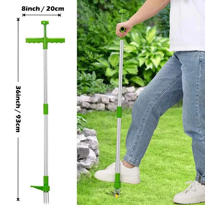 

Long Handle Weed Remover Lawn Weeder Outdoor Yard Grass Root Puller with Foot Pedal with Garden Planting Lightweight Tool