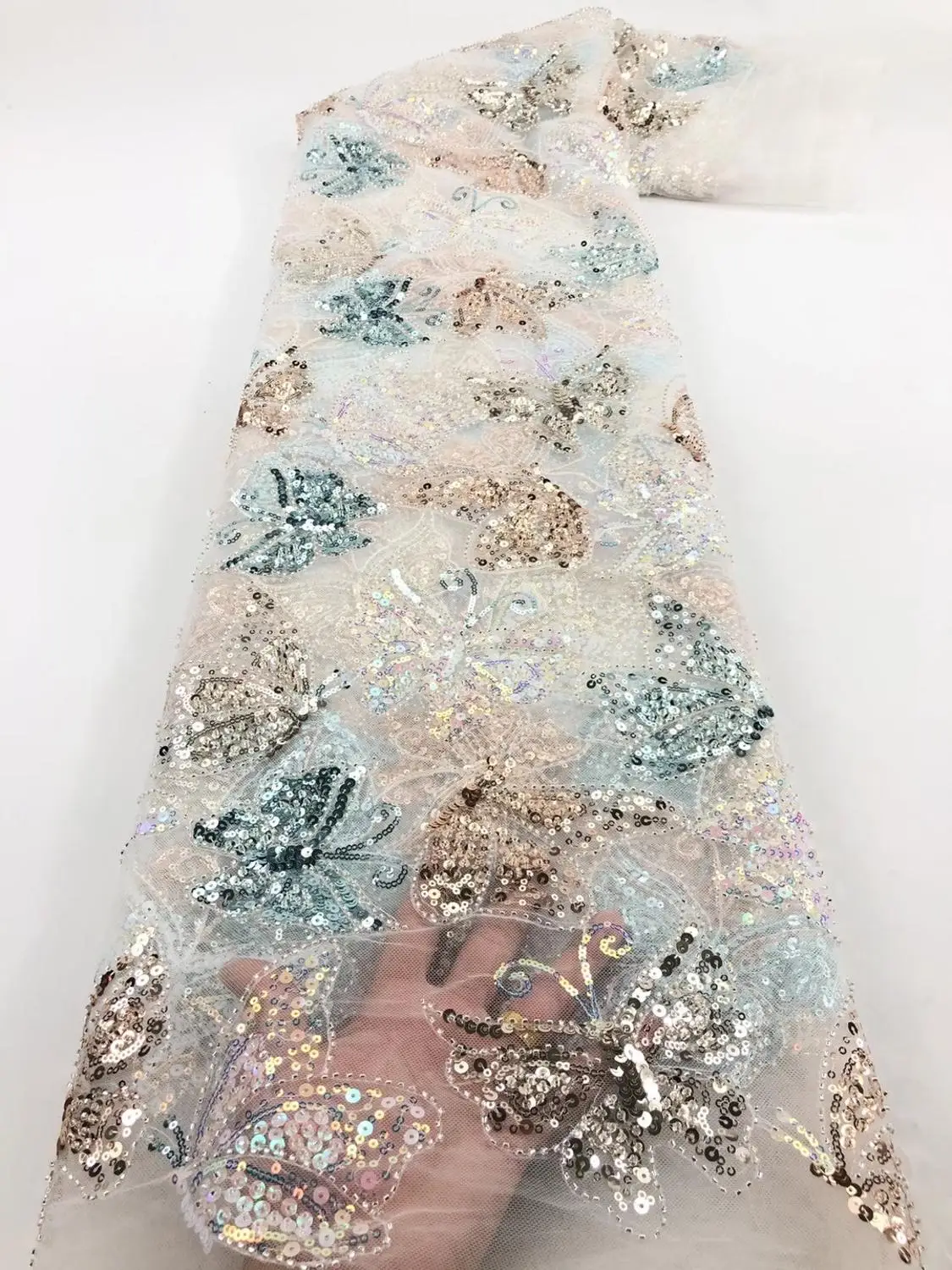 

Блестки Тюль Кружева Ткань 5 ярдов 2020 швейцарский новый высокого качества для свадьбы или торжественного случая, украшенные кружевами с тка...