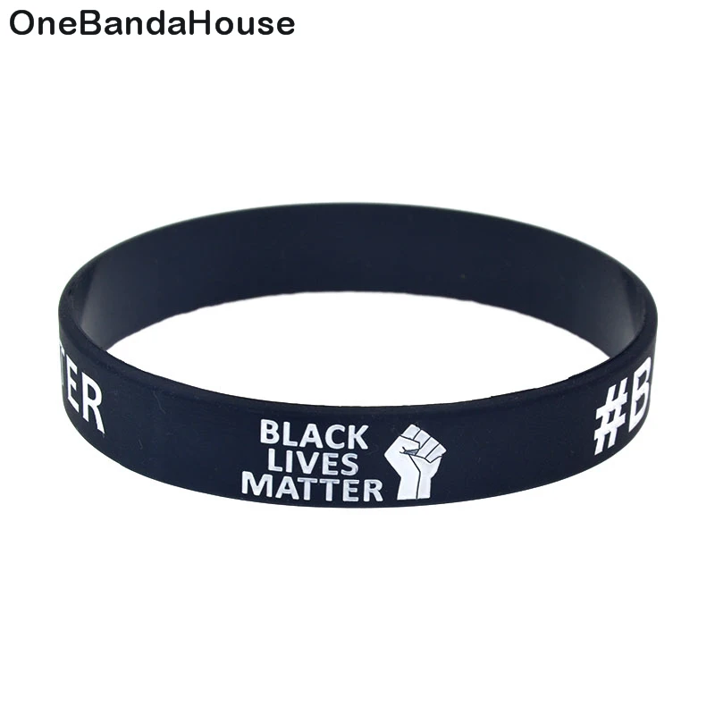 

1PC Fist BLM Black Lives Matter Silicone Wristband Adult Size