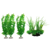 4pcs 10 6inch height green artificial plants with aquarium decoration aquatic plants silica artificial coral plants