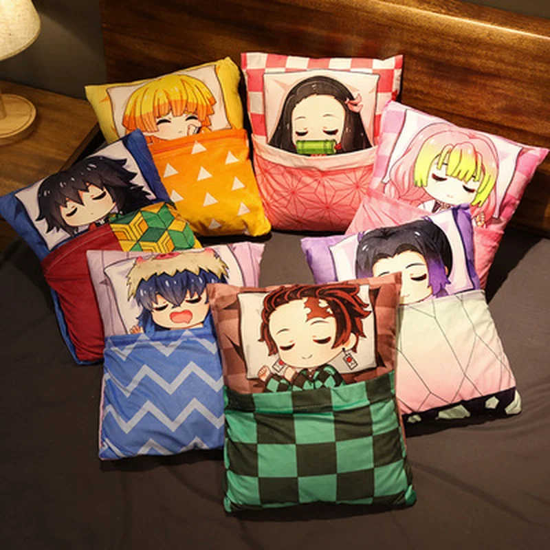 

Demon Slayer anime cosplay Kimetsu No Yaiba Tanjirou Nezuko Agatsuma Zenitsu Plush Stuffed Cushion Cute Pillow Christmas gift