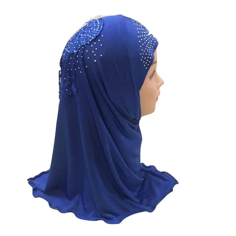 (Подходит для девочек от 2 до 7 лет) Модный хиджаб маленькой девочки 50 см с кружевом