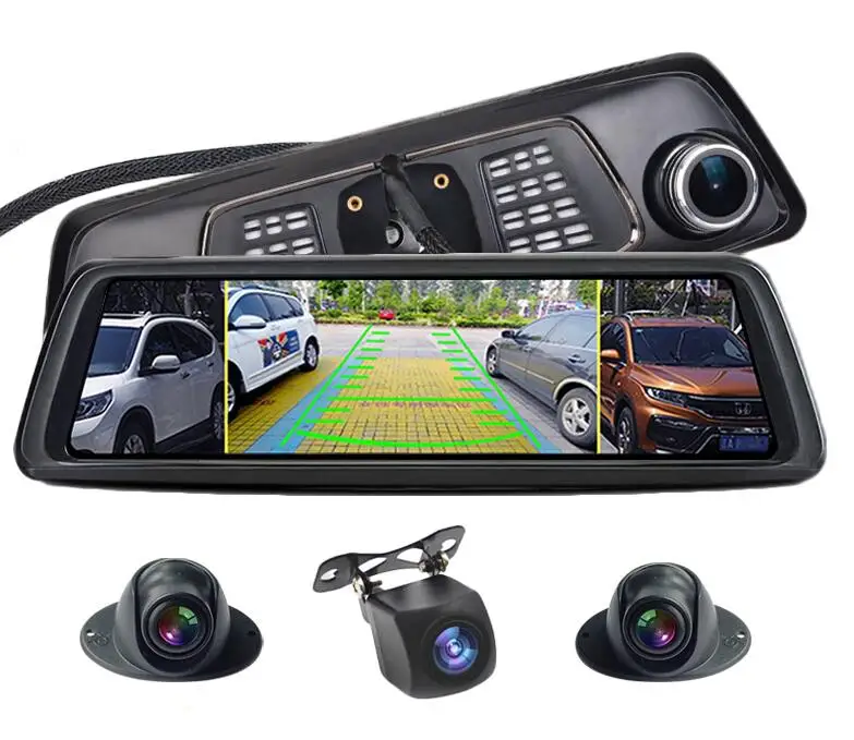 4-CH DVR ANSTAR 10 ''зеркало заднего вида 2-CH 4-CH 4G Android автомобильный видеорегистратор 2GB+ 32GB Dash Cam HD 1080P авто камера gps wifi ADAS Регистратор - Название цвета: 4-CH DVR