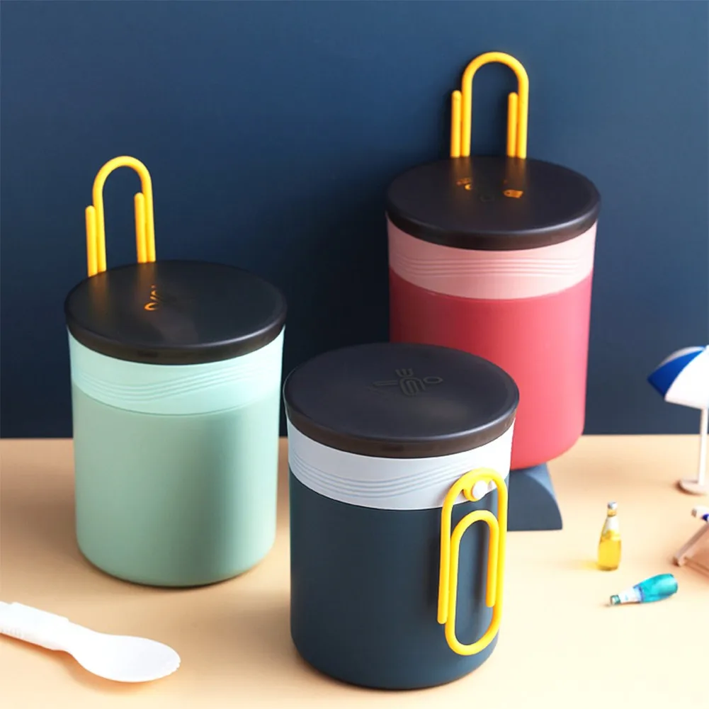 

Thermal Packed Lunch Box Food Storage Container Bento 2-layer PP Liner Insulation Soup Cup Portable Pot Kids Office Dinnerware