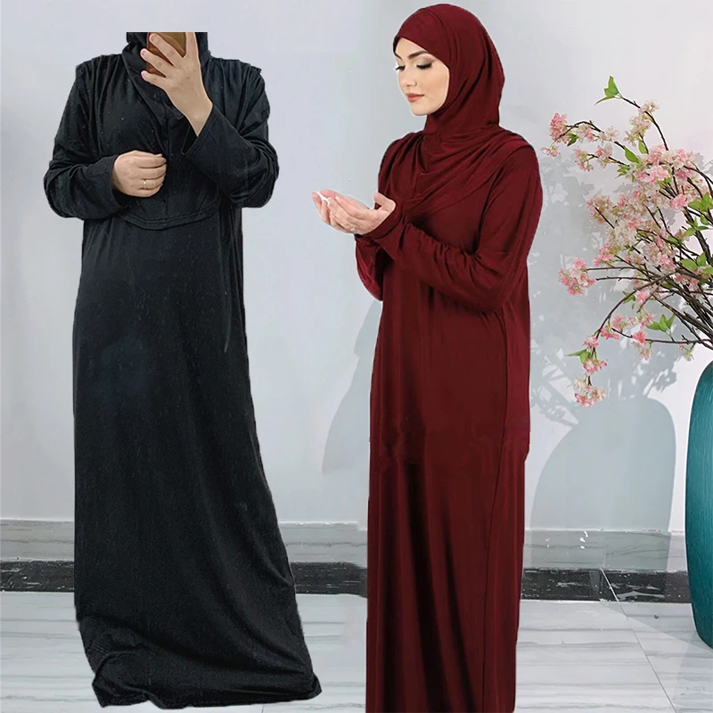 

ИД с капюшоном мусульманский женский хиджаб платье молитва одежды джилбаба Абая с длинным жен полное покрытие Рамадан платье мусульманска...