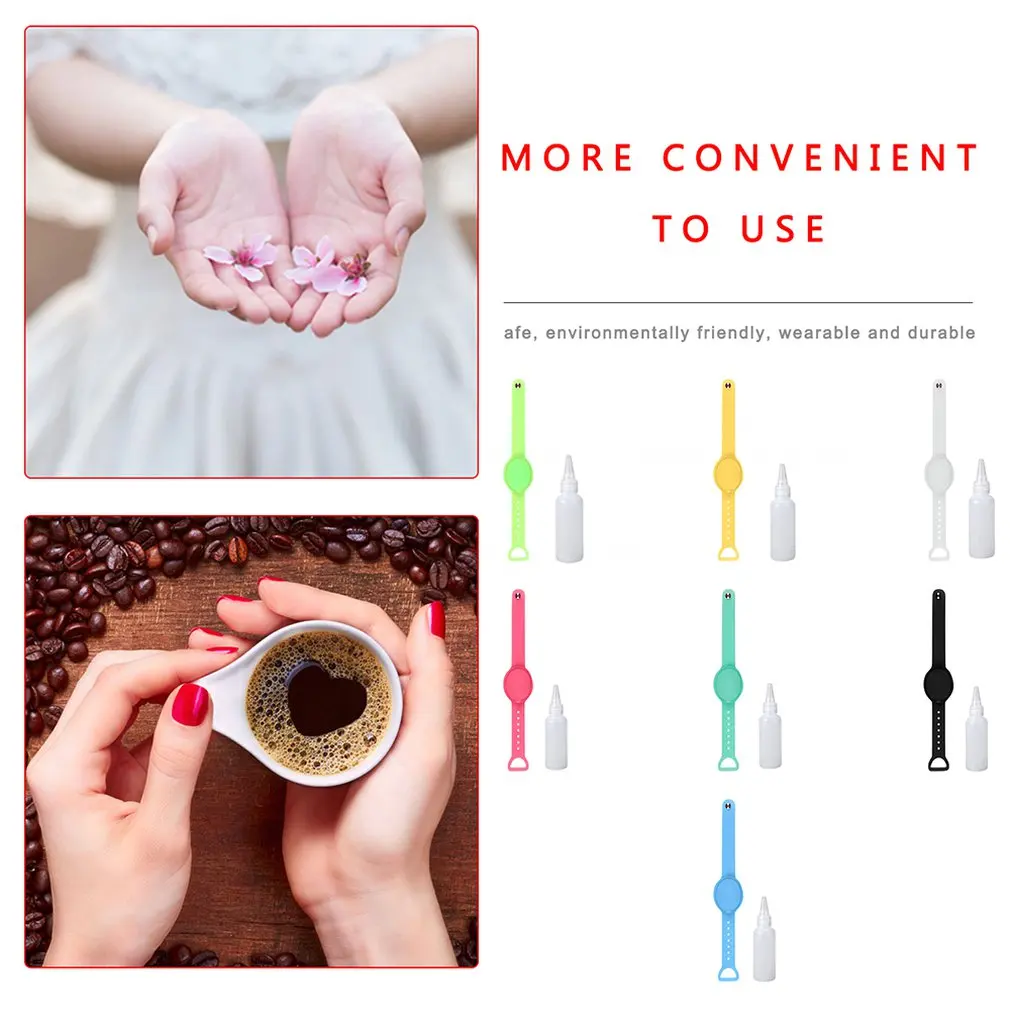 

Liquid Wristband Hand Dispenser Silicone Refillable Wristband Easy To Clean Your Hand Or Body By Lightly Press