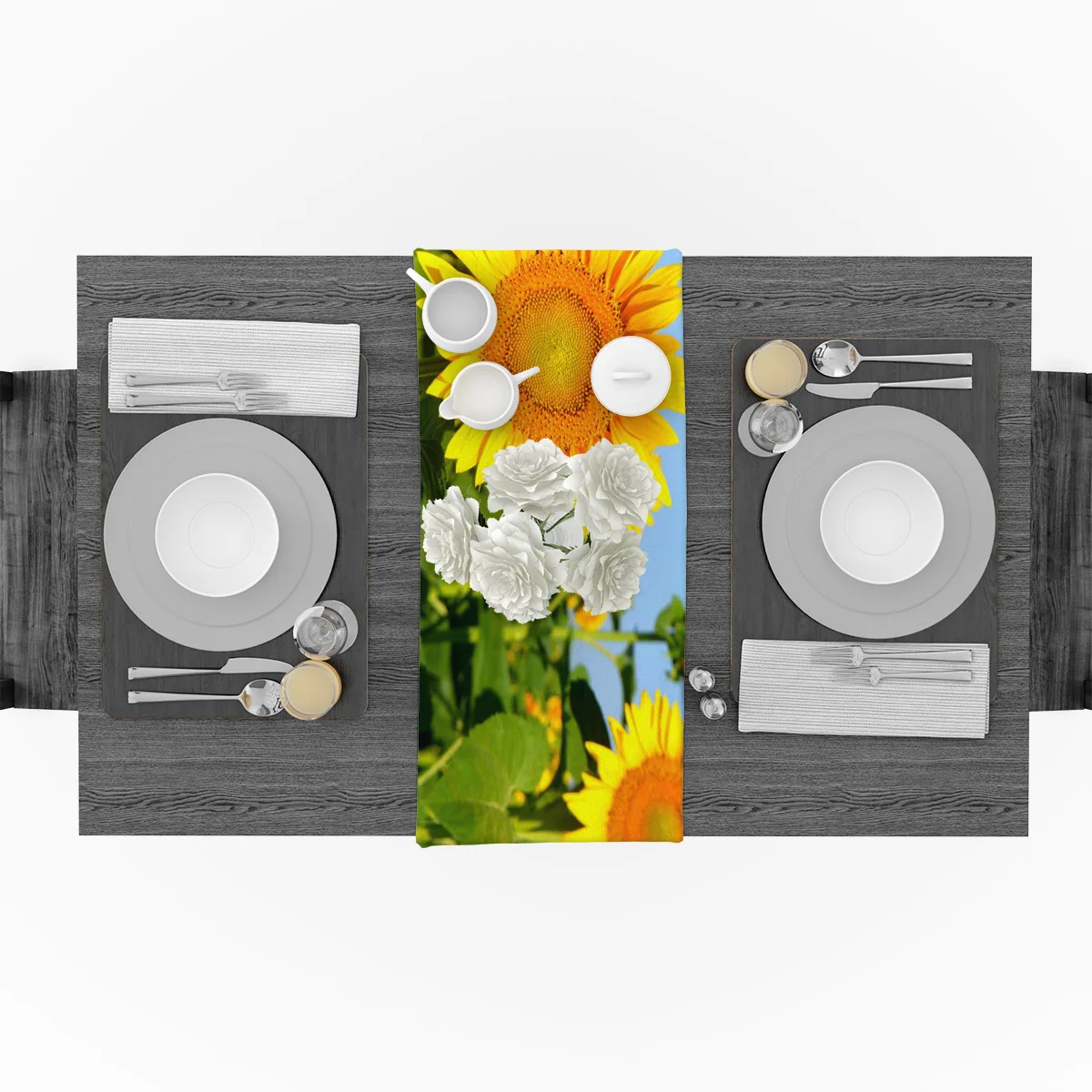 Современная настольная дорожка с подсолнухом тканевый столовый прибор для