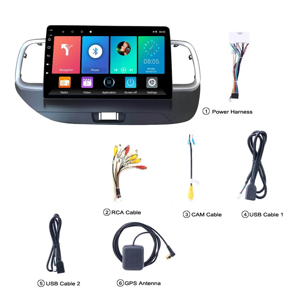Для Hyundai Venue 2019 2020 2.5D 9 дюймов экран 2 din Android 8 1 автомобильный радиоприемник с