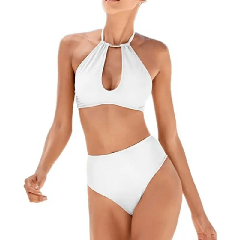 Женский Повседневный простой пляжный комплект бикини пуш ап купальник