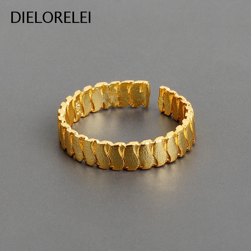 

DIELORELEI 925 Sterling Silver Light Luxury Prevent Allergy Temperament Eliminates Metal Allergies Niche Adjustable Ring Style