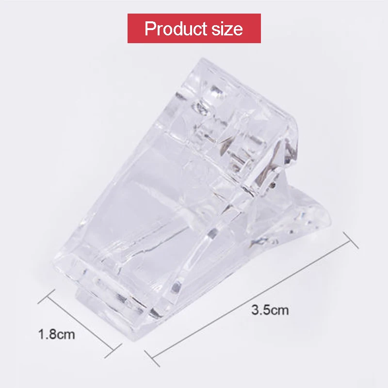 Зажим для накладных ногтей прозрачный поликристаллический зажим наращивания