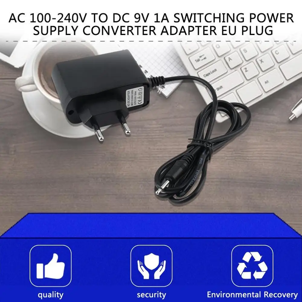 Универсальный AC 100 240V к DC 9V 1A переключение высокого источника питания конвертер