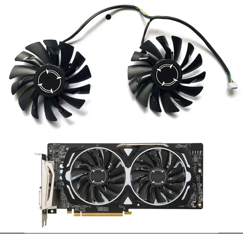 

2pcs for MSI graphics card fan hot fan replacement fan 4pin 85mm PLD09210S12HH GPU fan for MSI RX 470 480 570 580 Armor P106-100