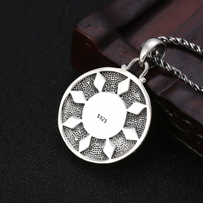 Real 100% 925 Sterling Silver Inlaid Natural Stone Necklace Pendant Fashion Jewelry making 2019 Men Women Thai silver | Украшения и