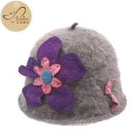 hot selling fashion rabbit hats warm wool cap for women fedoras beanie used snow winter w10 2915