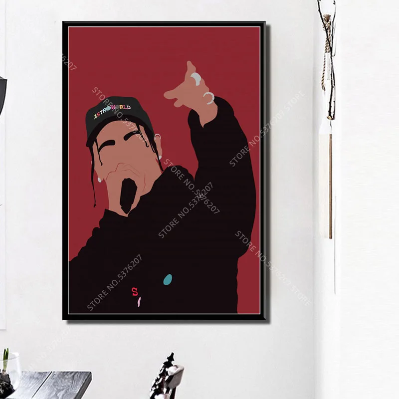 G508 Art Decor Travis Scott Hip Hop Rap Music Rapper Star Singer Wall Canvas Painting Silk Poster Home Decoration | Дом и сад