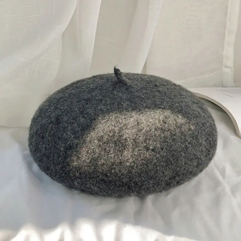 Брендовая новинка Милая женская шапка берет зимние теплые шапки во французском