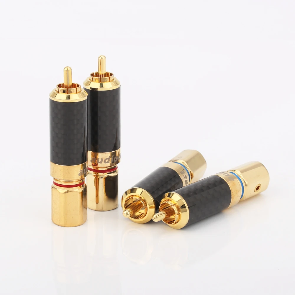 CF610G Audiocrast 24K позолоченный RCA паяльный разъем HIFI штекер DIY аналоговый кабель |