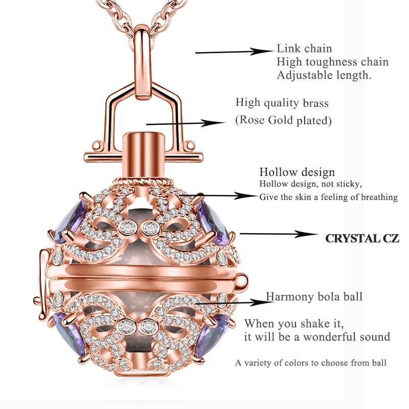 EUDORA 16 мм розовое золото ожерелье для беременности коробочка с бантом раннее