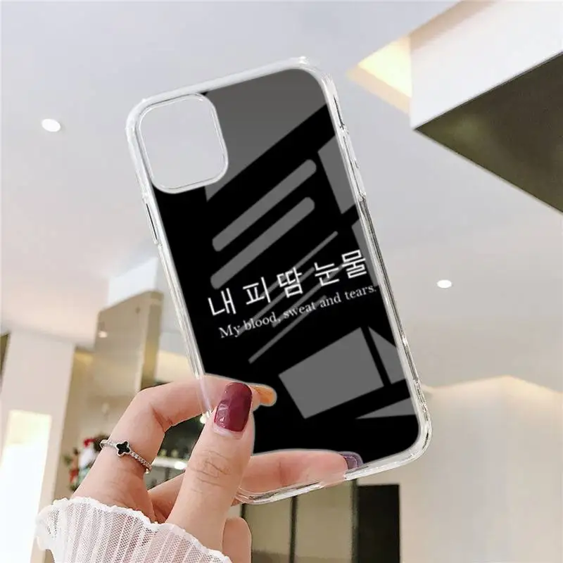 

Cute Korean Style Font Phone Case Transparent Case For Iphone 6 6s 7 8 Plus XR X XS 11 12 Pro Max