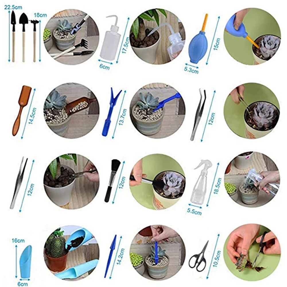 

16Pcs Mini Garden Hand Tools Transplanting Outdoor Bonsai Tools Planting Flower