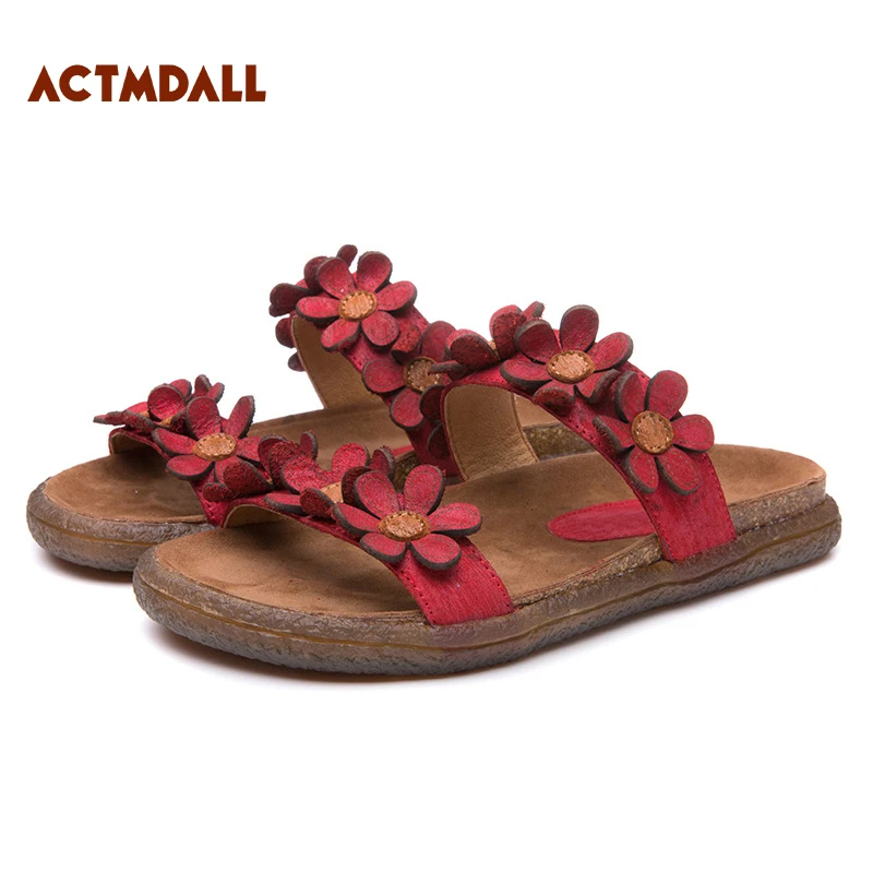 Оригинальные летние женские шлепанцы ручной работы удобные сандалии из