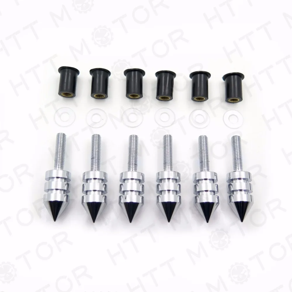 Запчасти для мотоциклов комплект хромированных болтов с шипами лобового стекла