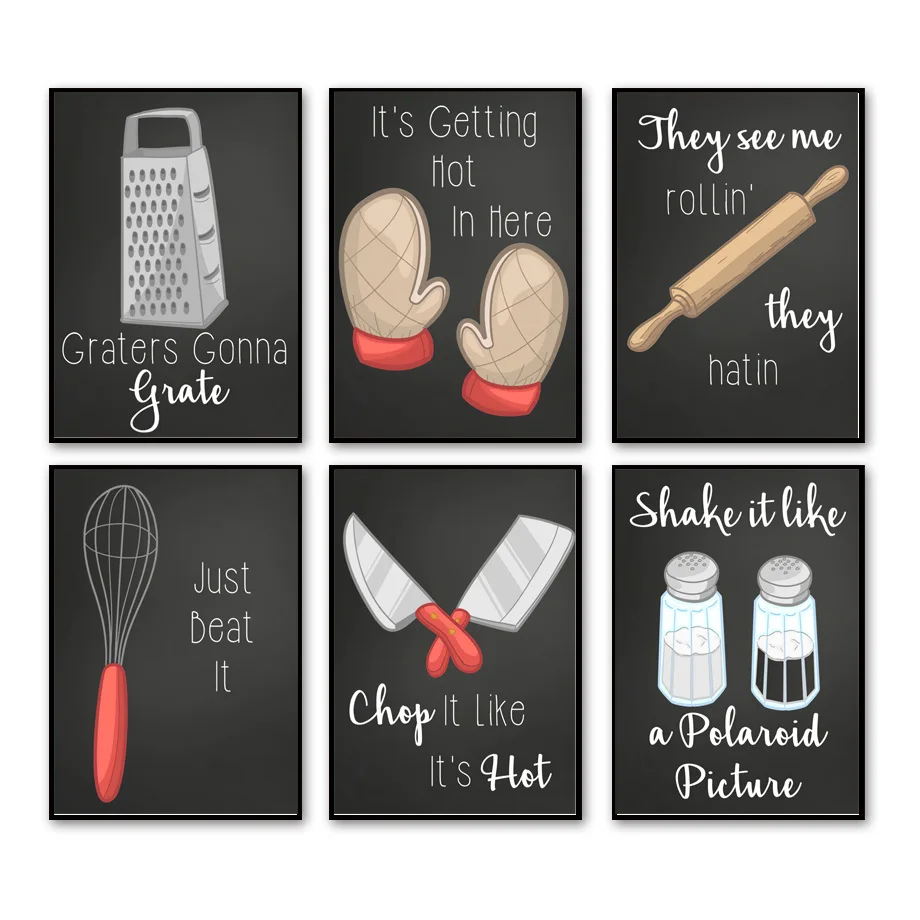 

Kitchenware Knife Holder Whisk Blender Asbestos Gloves Nordic Wall Art Canvas Painting Posters And Prints Living Kitchen Decor
