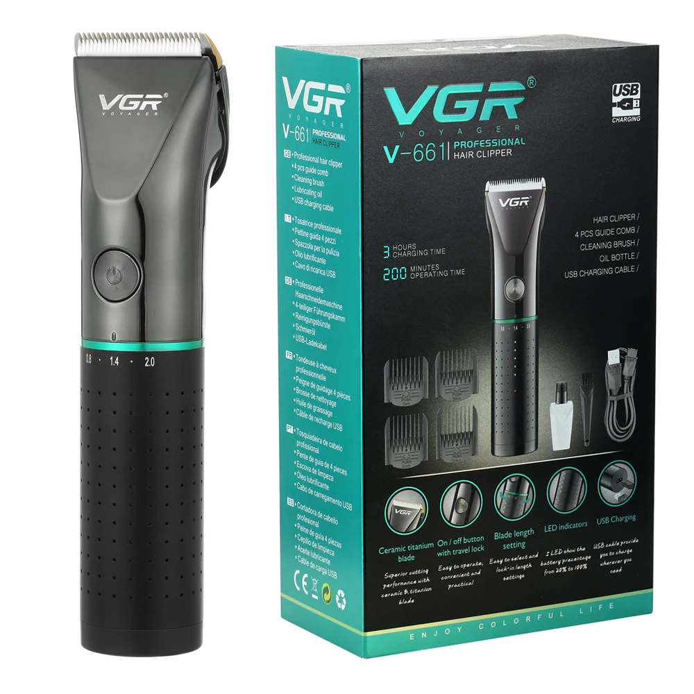 

Машинка для стрижки волос VGR мужская с ЖК-дисплеем, профессиональный триммер с быстрой зарядкой, моющийся аппарат для парикмахера