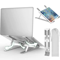 portable laptop stand aluminium adjustable laptop holder tablet bracket foldable macbook support notebook base for pc computer