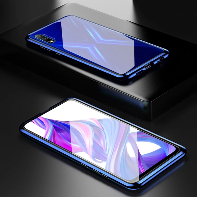 Роскошный Магнитный чехол для huawei P Smart Z металлический каркас Doubl стекло в рамке Крышка P Smart Z защитный чехол для телефона