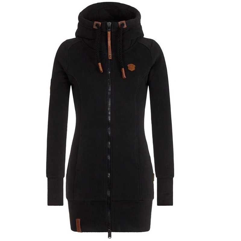 Женское платье с капюшоном и завязками на молнии осень-весна | Женская одежда