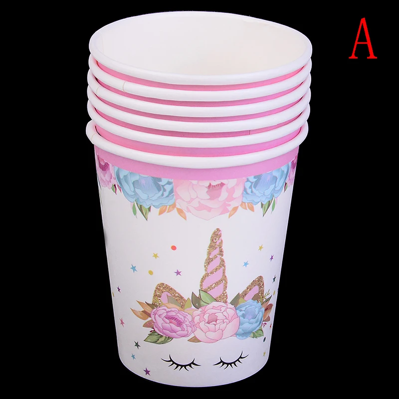 Одноразовые бумажные стаканчики милый мультяшный Единорог бумажный стаканчик
