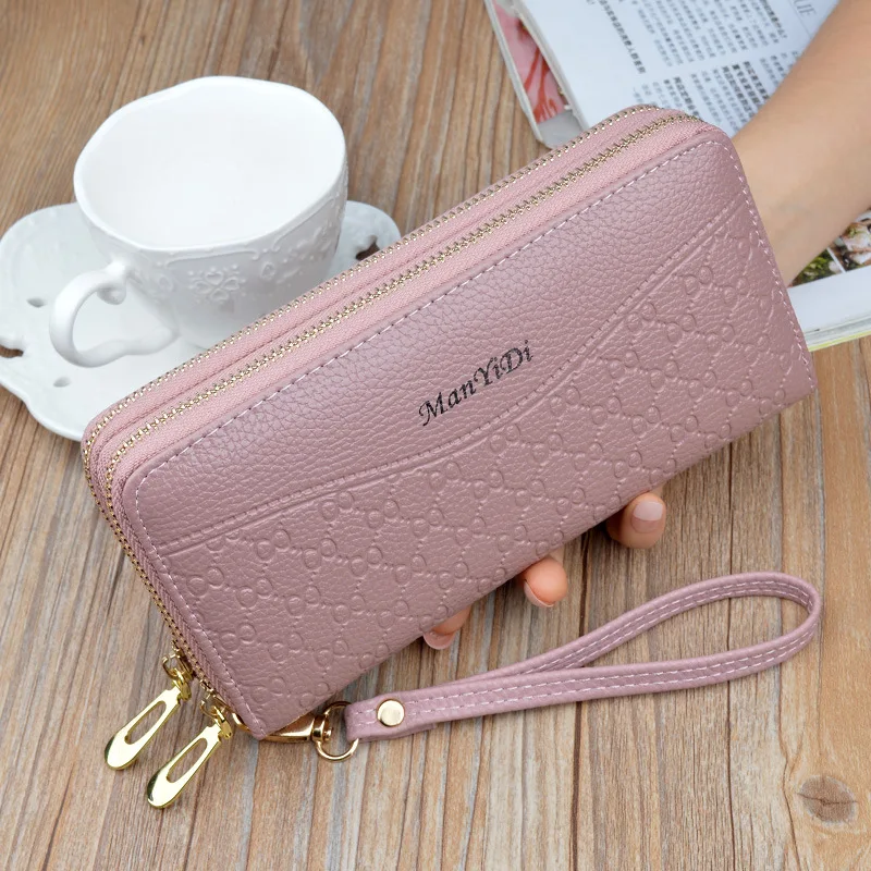 

Women's Wallet Long Large Capacity Double Zipper Hand Wallet Women's Double Clutch Bag Fashion Leather Wallet