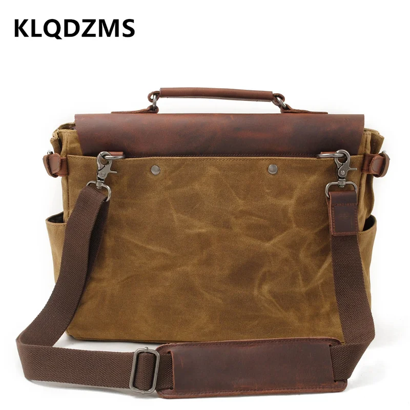 KLQDZMS Men's Handbag Briefcase Canvas Business Briefcase   Men's Messenger Bag Men's File Handbag Office Bags For Men