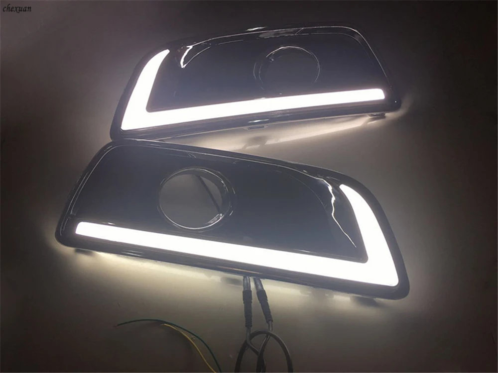 CSCSNL 1 комплект светодиодный DRL дневные ходовые огни с поворотной желтой