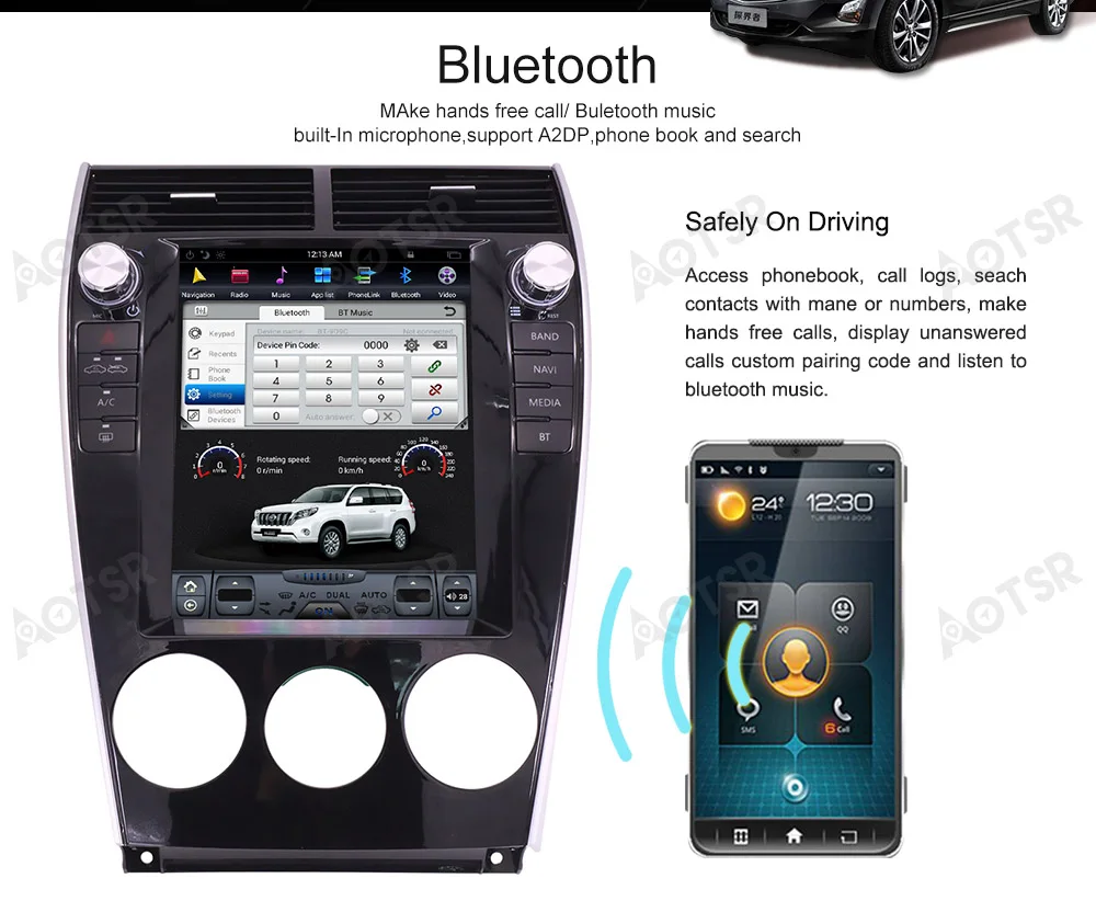 Tesla стиль Android 7 вертикальный экран gps навигация нет DVD плеер для Mazda 6 2002-2008 Авто Стерео мультимедийный плеер головное устройство