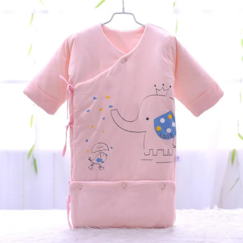 Pink Длинный рукав детский спальный мешок хлопок детский спальный мешок конверт новорожденного ребенка спальный мешок - Цвет: Pink