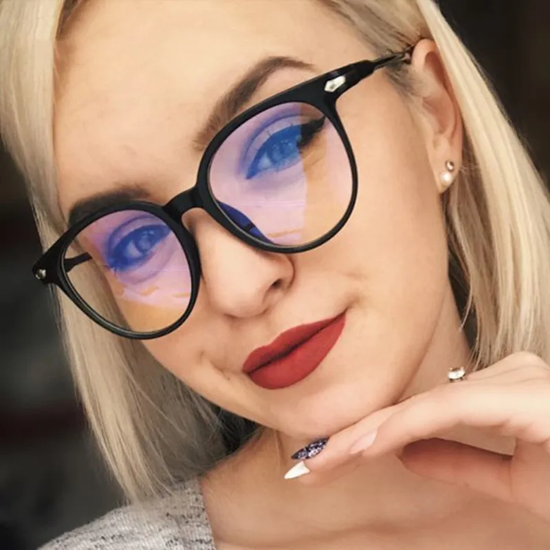 

Fashion Round Transparent Optical Glasses Frames For Women Men Eyeglasses Decoration Ladies Nerd Student Party Oculos