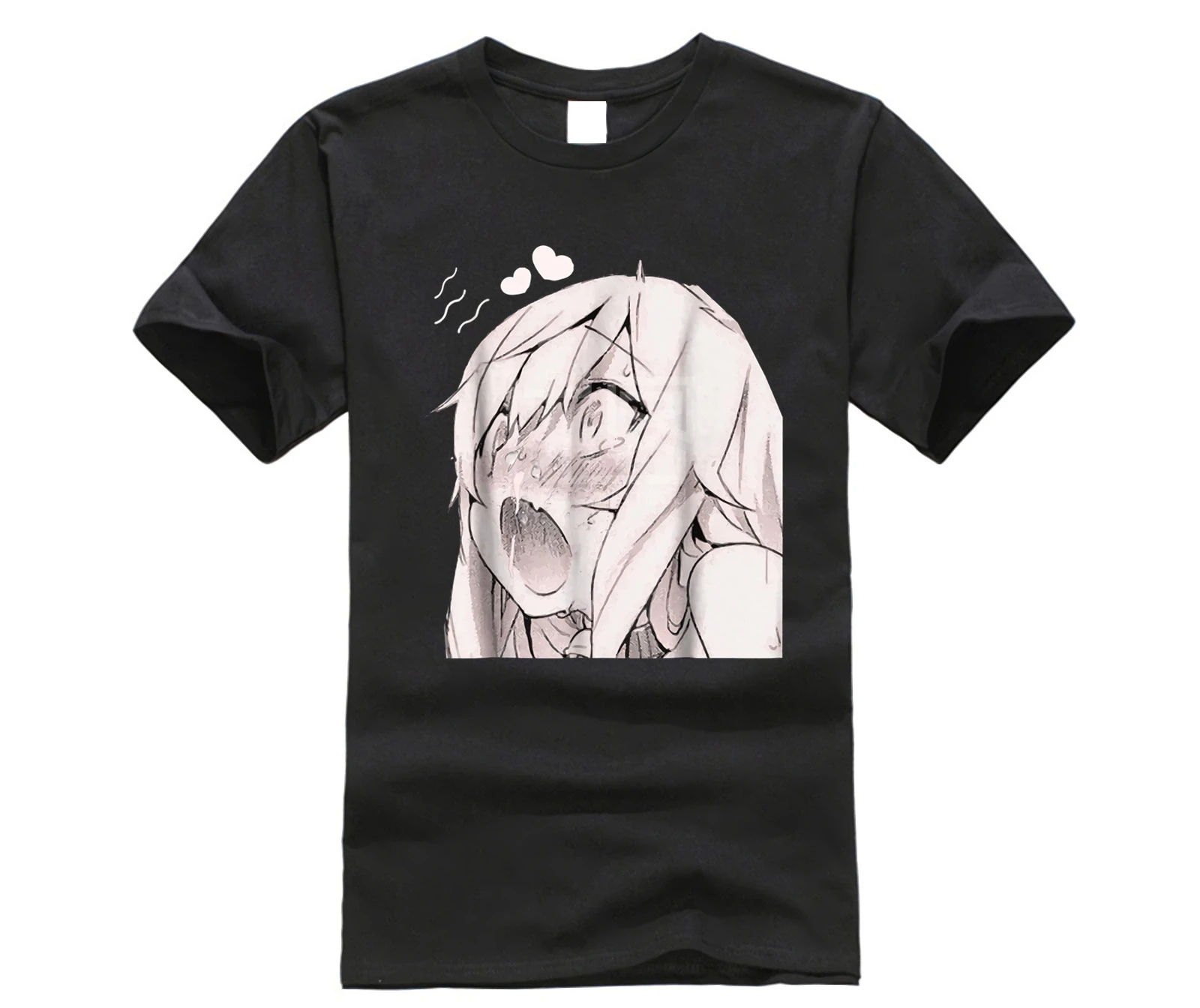 Брендовая мужская рубашка Ahegao футболка с мангой аниме Сексуальная лицом комиксы